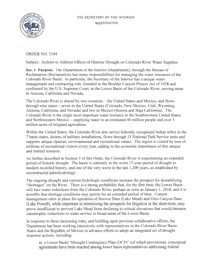 Page 1 of Jan. 18, 2017 Colorado River Interior Secretarial Order