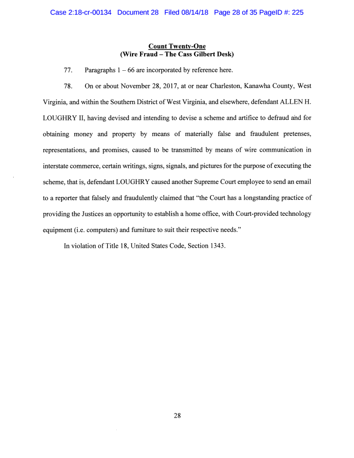 Page 28 of Loughry Second Superseding Indictment