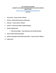 Committee On Finance And Administrative Services Agenda