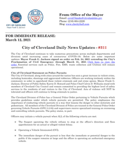 City of Cleveland Statement on Police Pursuit" from the "City of Cleveland Daily News Updates - #311" 3/12/2021