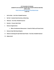 Committee On Academic Affairs And Student Services Agenda