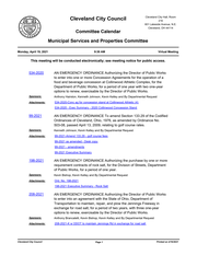 Municipal Services and Properties Committee Committee Calendar 4-19-2021
