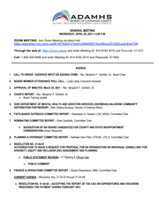 ADAMHS Board General Meeting Agenda 4-28-2021
