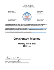 Committee Chairs Meeting Notice for 5-3-2021