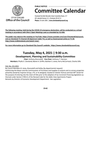 DPS Committee Meeting Notice for 5-4-2021