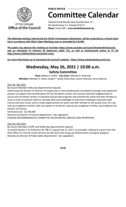 Safety Committee Meeting Notice for 5-26-2021