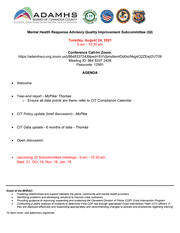 MHRAC QI Subcommittee Agenda 20210824
