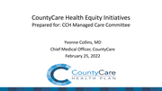 Item V(C) Health Equity Updates