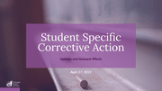 Student Specific Corrective Action Plan slides