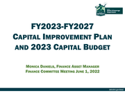 Item 22-0834, Finance Committee: FY2023-FY2027 Capital Improvement Plan and 2023 Capital Budget