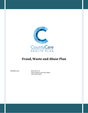 Item III(A) 2023 CountyCare Fraud, Waste And Abuse Plan