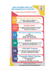 Jordan Counil Area Community Activities for August