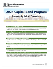 2024 Capital Bond Program - Frequently Asked Questions