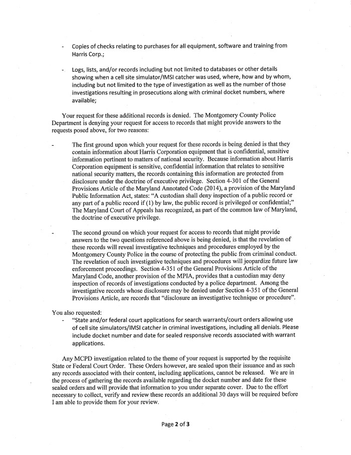 Page 2 of Montgomery County Initial Response