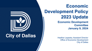 Briefing Item C - Economic Development Policy 2023 Update