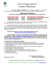 Meeting Notice, - Regular Board Meeting, March 19, 2024