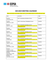 2024 schedule
