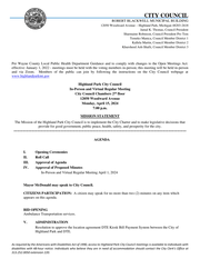 Agenda - HP City Council Meeting - 4.15.2024