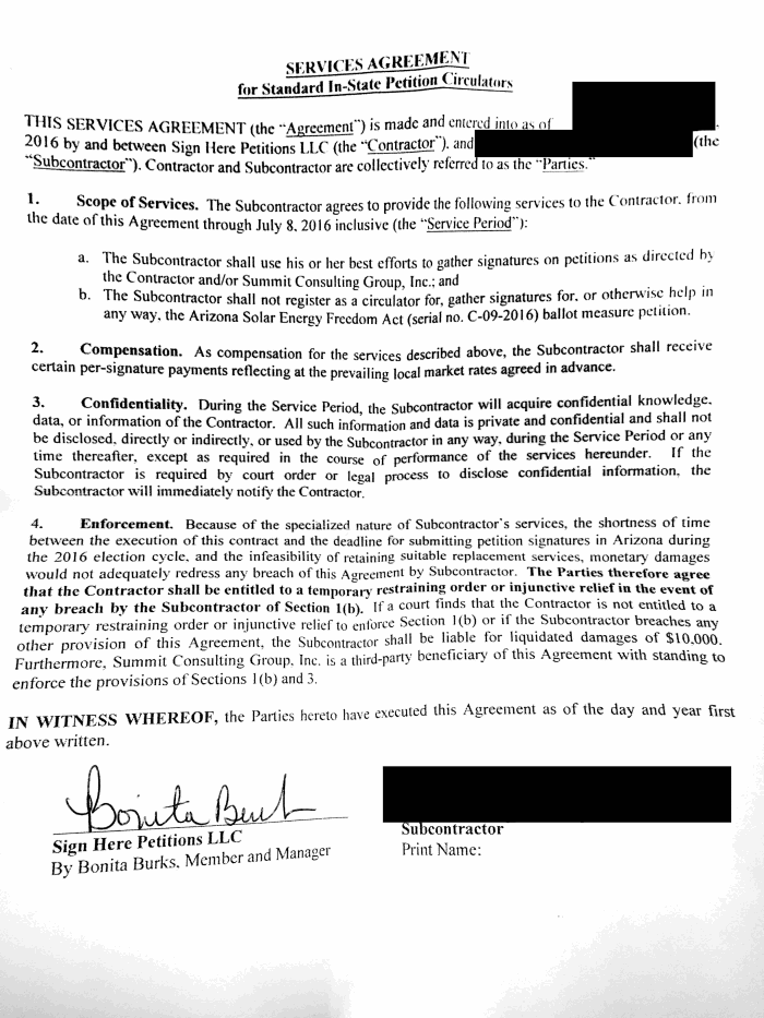 Page 1 of Contract