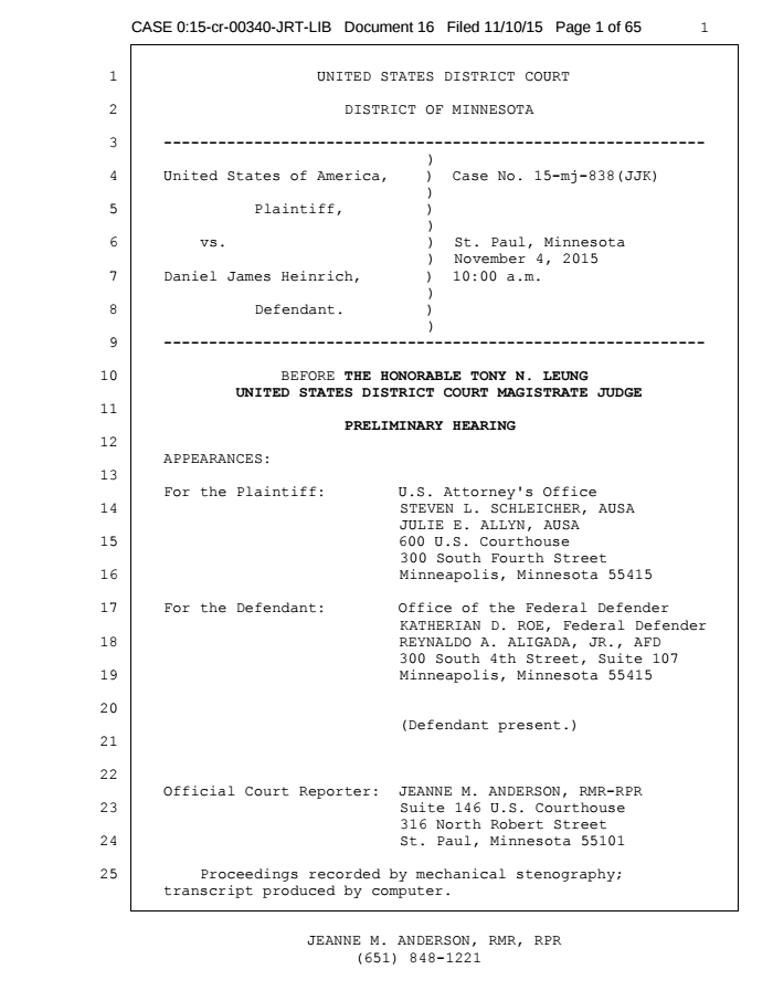 Page 1 of Heinrich-Hearing-Transcript-11-4-15