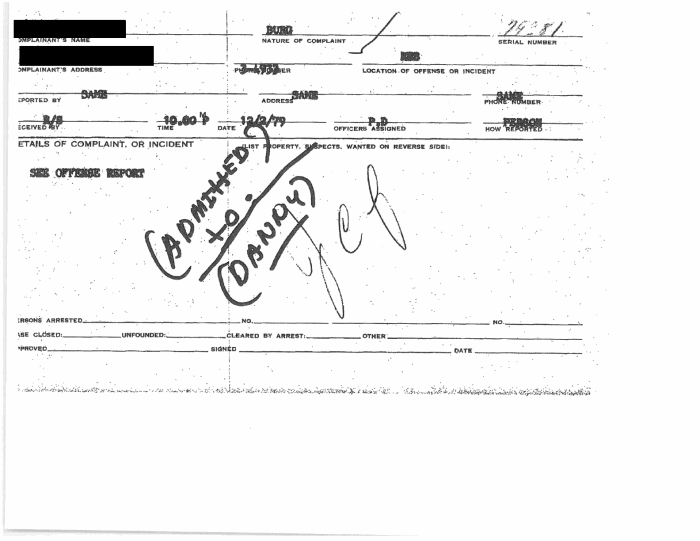 Page 2 of Paynesville Police Reports From 1979 and 1980 Redacted