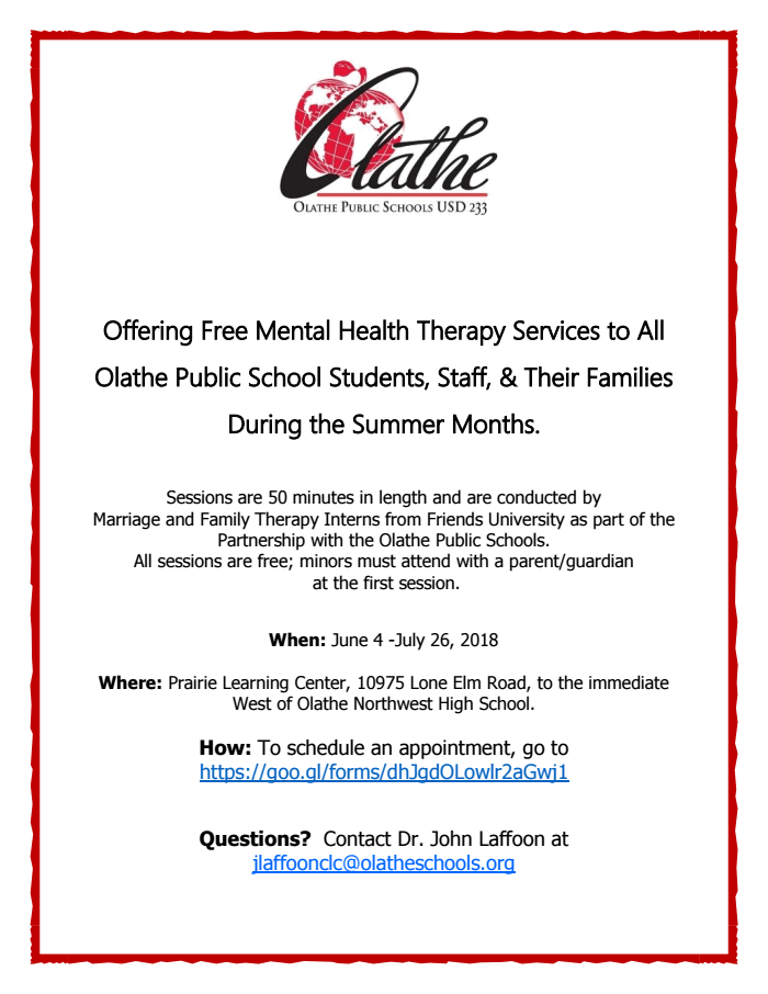 Page 1 of Olathe Mental Health Summer Sessions 2018