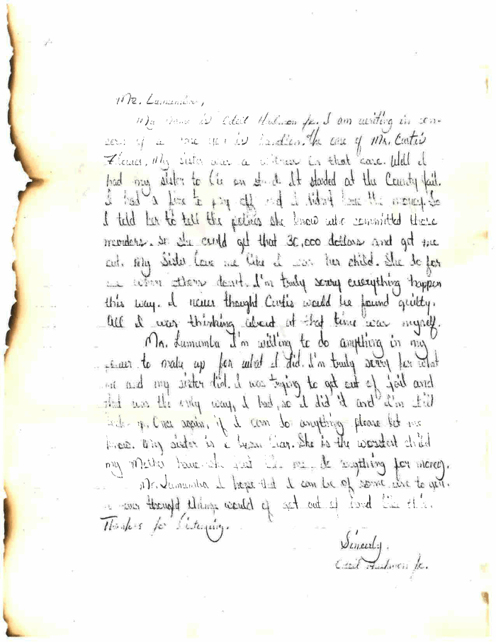 Page 1 of Odell Hallmon Letter to Chokwe Lumumba