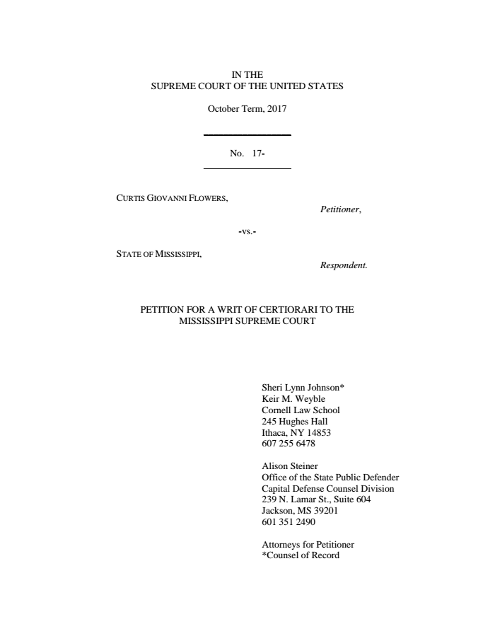 Page 1 of 2018 Petition for Writ of Certiorari to SCOTUS