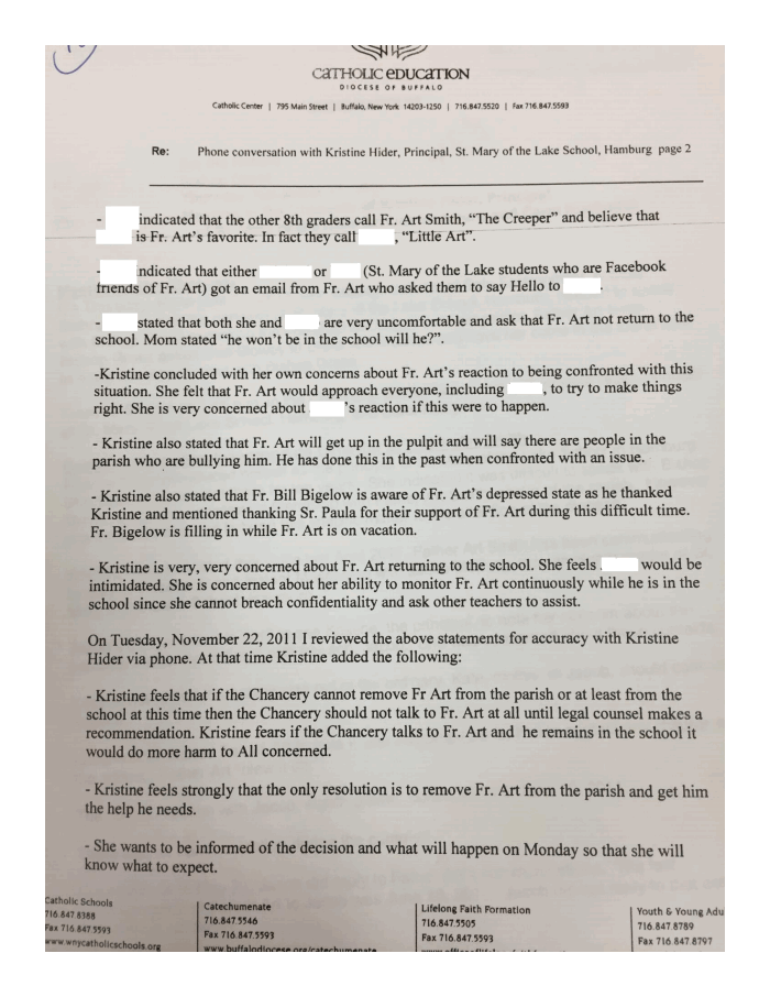 Page 2 of St Mary of the Lake Memo From the Diocese