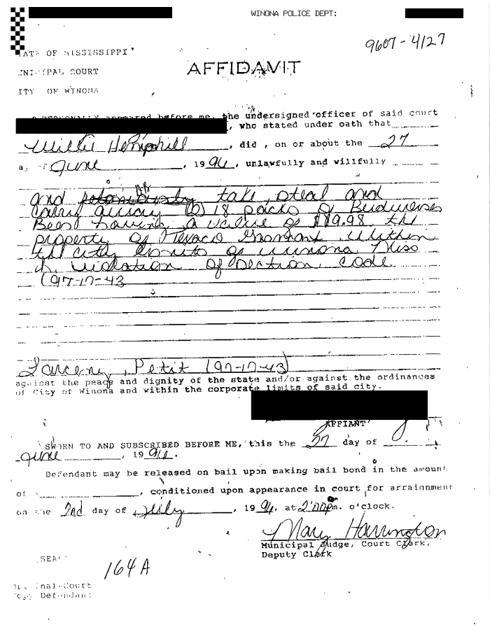 Page 1 of 1996 06 27 Affidavit