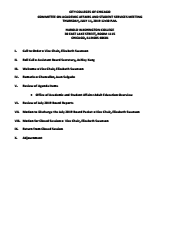 Committee On Academic Affairs And Student Services Meeting Agenda