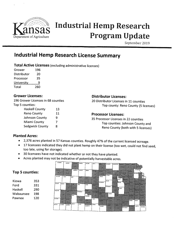 Page 1 of KS Industrial Hemp Research Program