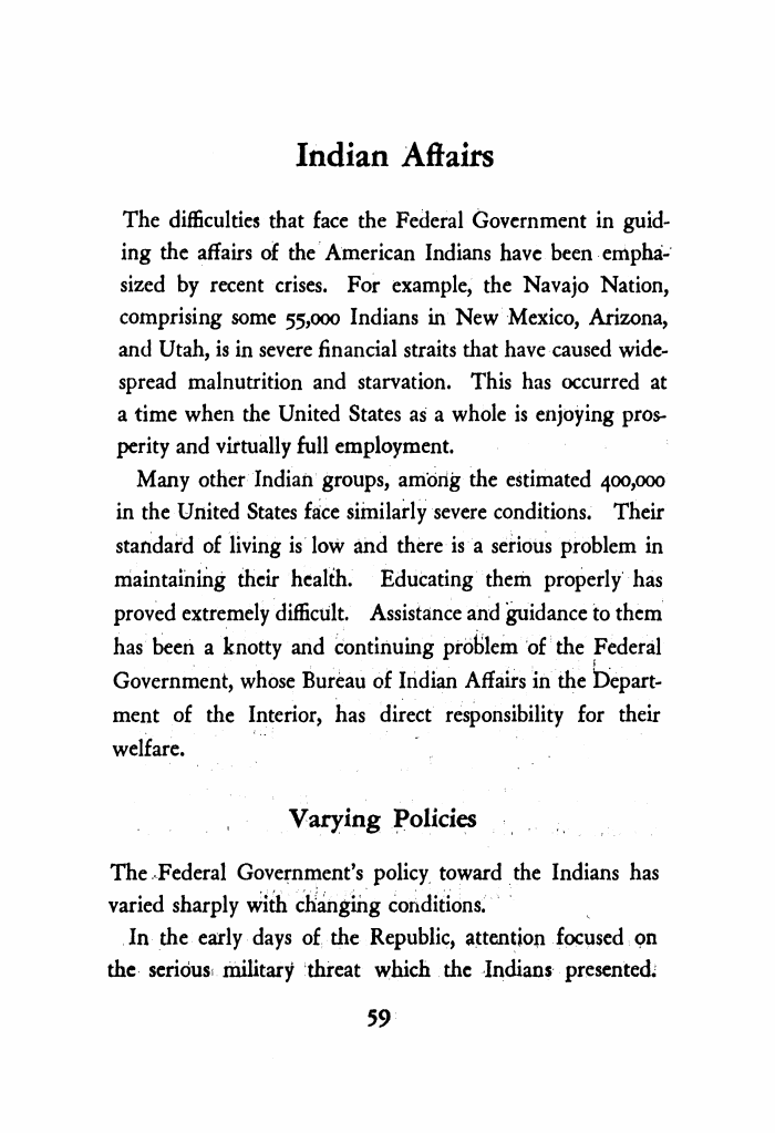 Page 63 of Hoover Commission on Indian Affairs