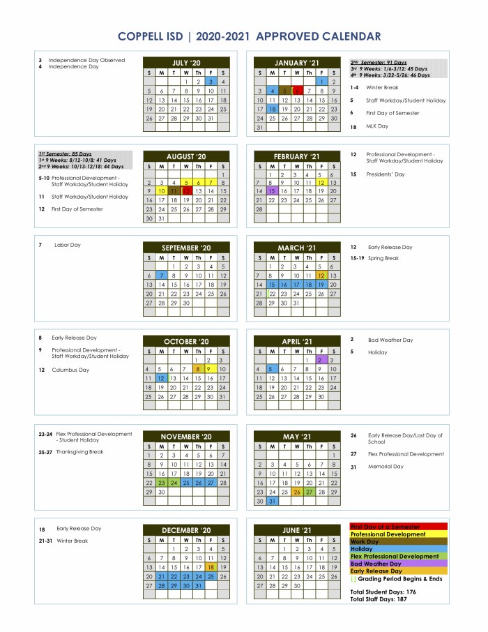 Page 1 of 2020 2021 APPROVED CALENDAR