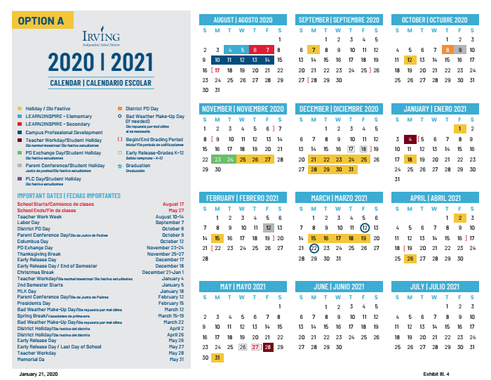 Page 1 of IISD 2020 21 Calendar