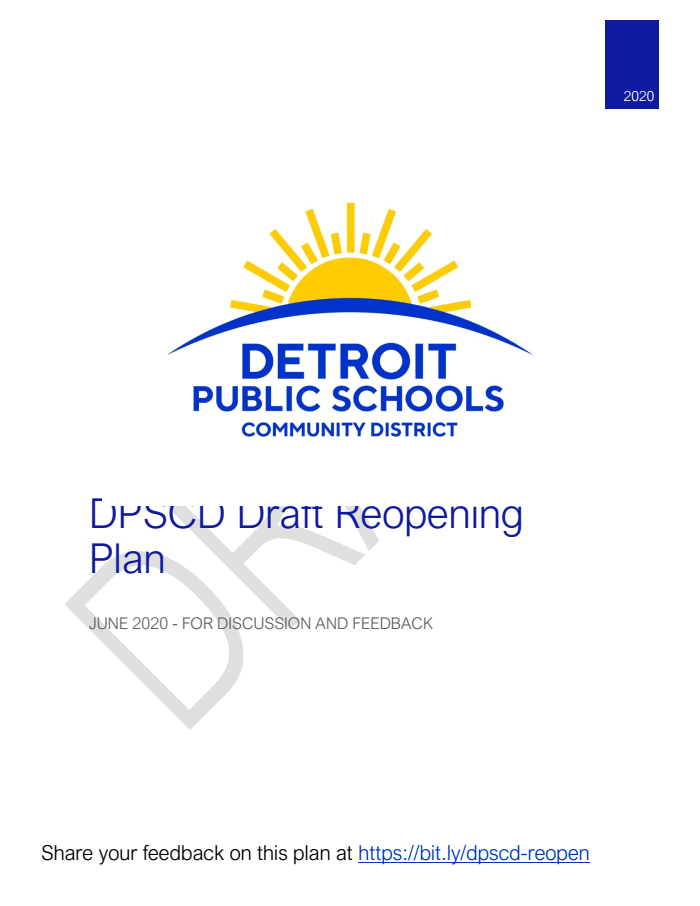 Page 1 of DPSCD Official Draft Covid Reopening Plan